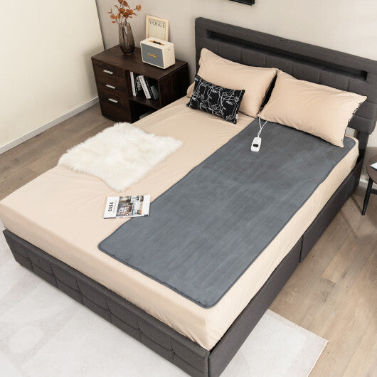 Electric Heated Mattress Pad with 5 Heating Levels and Overheat Protection-Gray W2B