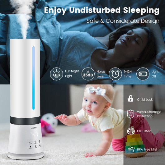 5.5L Cool Mist Humidifiers with Remote Control and 12 Hours Timer W2B