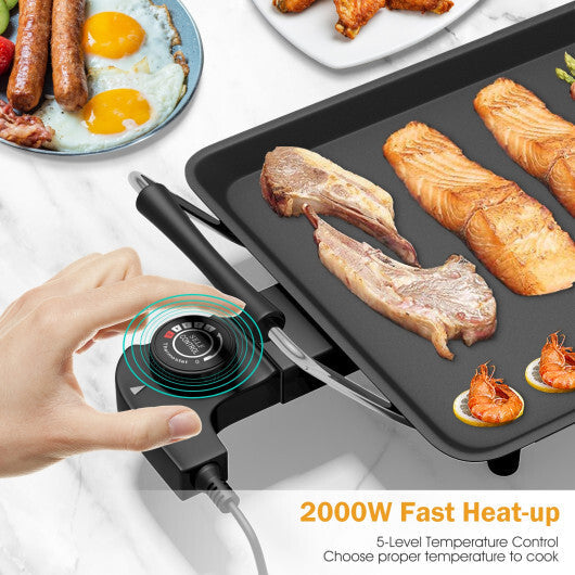 35 Inch Costway Electric Griddle Teppanyaki Grill with Adjustable Temperature W2B