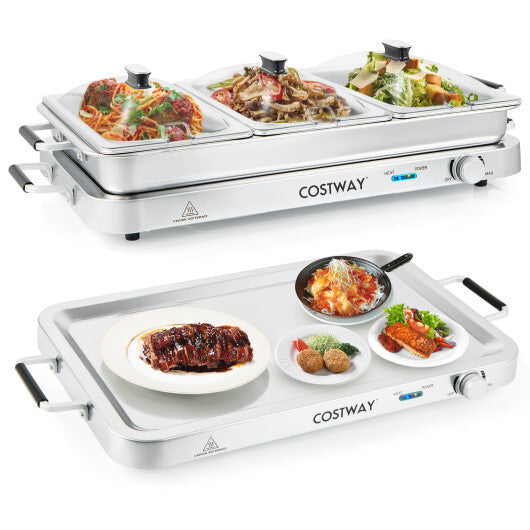 2 in 1 Electric Warming Tray with Temperature Control W2B
