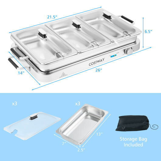 2 in 1 Electric Warming Tray with Temperature Control W2B