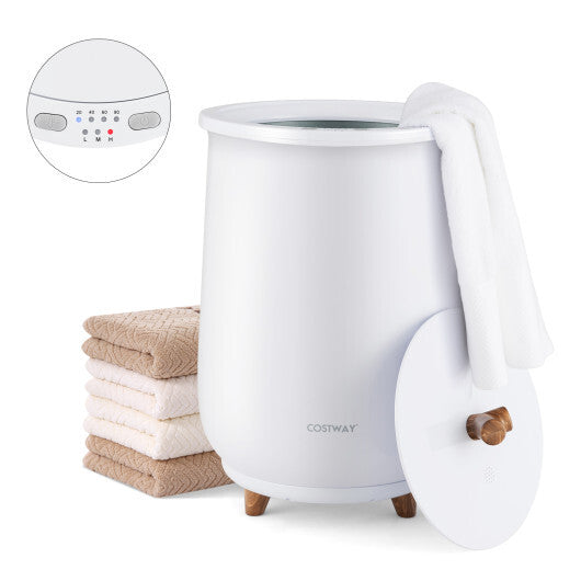 23L Large Luxury Bucket-Style Towel Warmer with Fragrant Disc Holder-White W2B