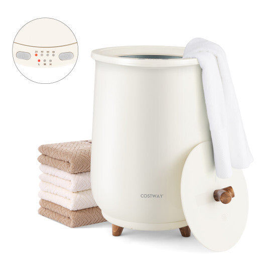 23L Large Luxury Bucket-Style Towel Warmer with Fragrant Disc Holder-White W2B