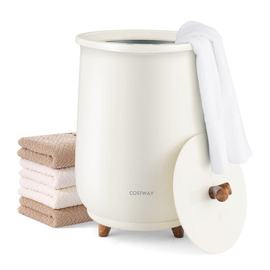 23L Large Luxury Bucket-Style Towel Warmer with Fragrant Disc Holder-White W2B