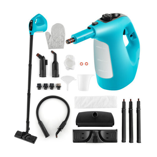 1400W Handheld Steam Cleaner with 14-Piece Accessory Kit and Child Lock-Blue W2B