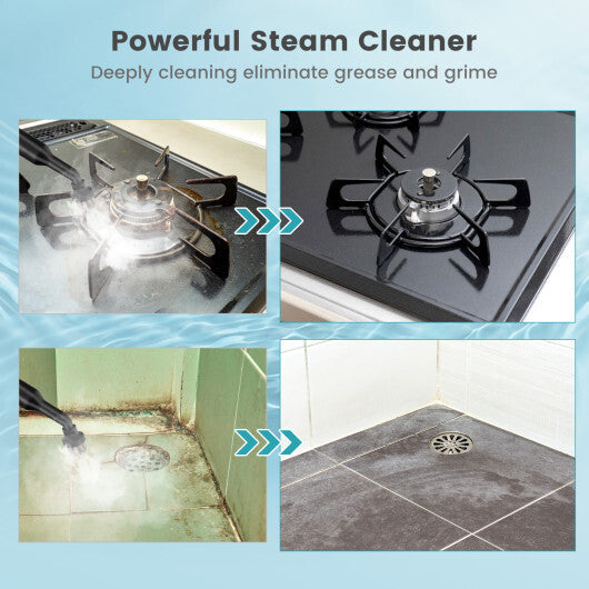 1400W Handheld Steam Cleaner with 14-Piece Accessory Kit and Child Lock-Blue W2B