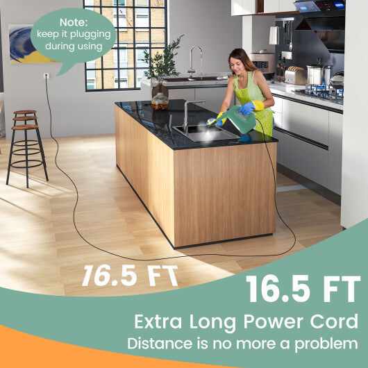 1400W Handheld Steam Cleaner with 14-Piece Accessory Kit and Child Lock-Blue W2B