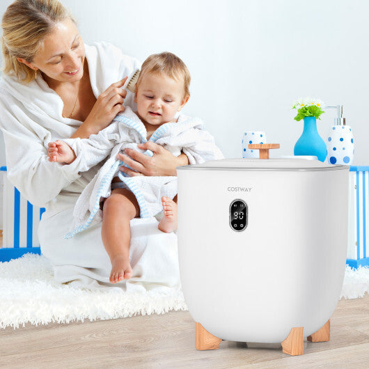 25L Towel Warmer Bucket with 2 Temperature Settings and Auto Shut Off-White W2B