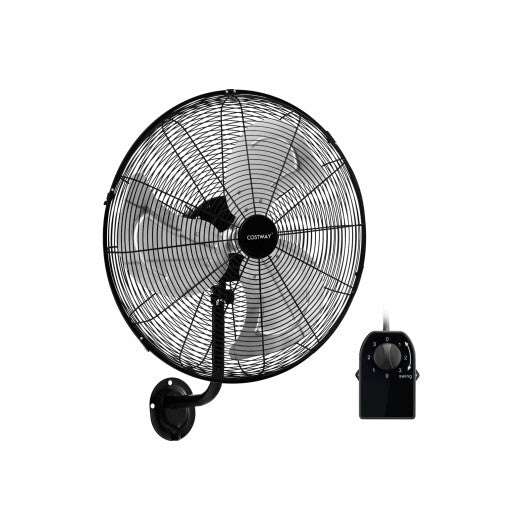 20 Inch Wall Mount Fan with 3 Fan Speeds and Adjustable Tilt Head-Black W2B