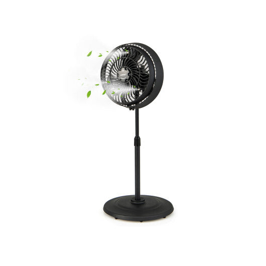 16 Inch Outdoor Misting Fan Oscillating Pedestal Fan with 3 Mist Levels-Black W2B