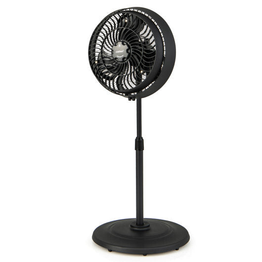16 Inch Outdoor Misting Fan Oscillating Pedestal Fan with 3 Mist Levels-Black W2B