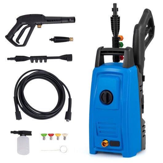 1900 PSI 1.8 GPM Electric Pressure Washer with 4 Quick Connect Nozzles-Blue W2B