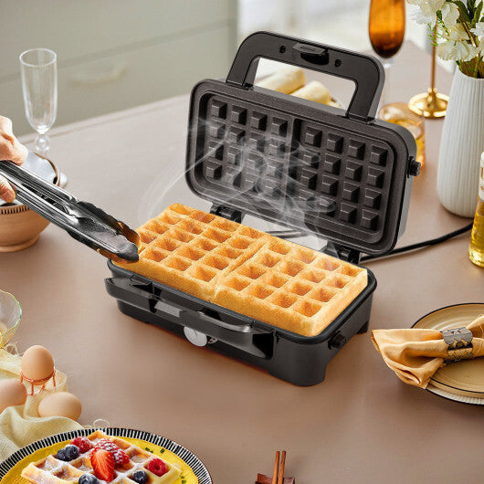3-in-1 1082W Sandwich Maker with Removable Non-Stick Plates-Black W2B