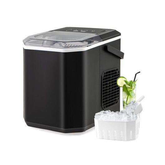 Ice Maker Countertop with Self-Cleaning for Home Kitchen Office Party-Black W2B