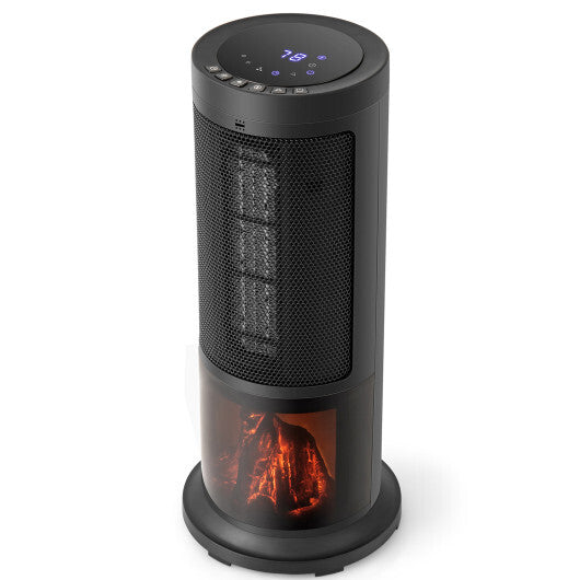 17 Inch 1500W Portable Tower Space Heater with 135 Oscillation-Black W2B
