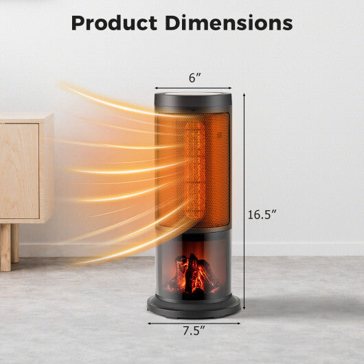 17 Inch 1500W Portable Tower Space Heater with 135 Oscillation-Black W2B