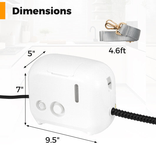 1500W Portable Steam Cleaner with 34 oz Water Tank-White W2B