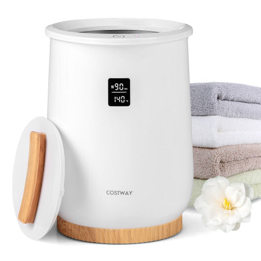 20L Large Heated Towel Warmer with LED Display and Button Control-White W2B