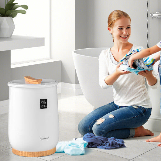 20L Large Heated Towel Warmer with LED Display and Button Control-White W2B