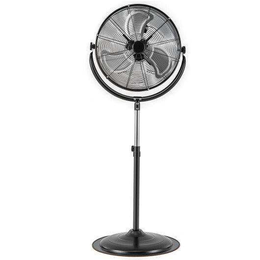 20 Inches High Velocity Pedestal Fan with 3 Speeds and Adjustable Height-Black W2B