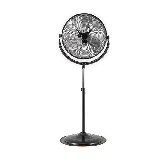 20 Inches High Velocity Pedestal Fan with 3 Speeds and Adjustable Height-Black W2B