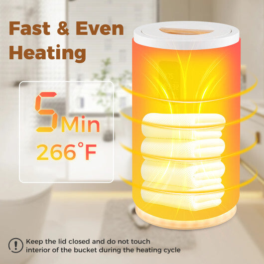20L Hot Towel Warmer Bucket with 30/60/90 Min Heating Time-White W2B