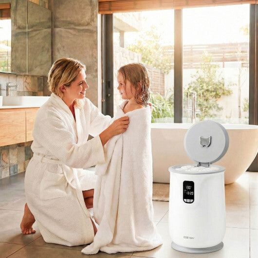 20 L Large Blanket Towel Warmer for Bathroom with 3 Heat Levels-White W2B