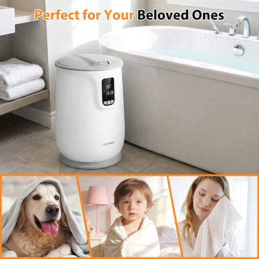 20 L Large Blanket Towel Warmer for Bathroom with 3 Heat Levels-White W2B