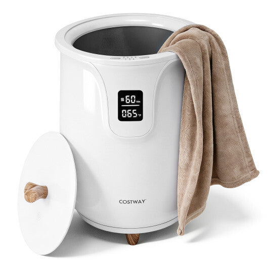 20 L Large Blanket and Towel Warmer with 3 Heat Levels for Bathroom-White W2B