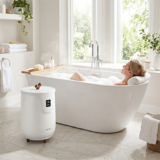 20 L Large Blanket and Towel Warmer with 3 Heat Levels for Bathroom-White W2B