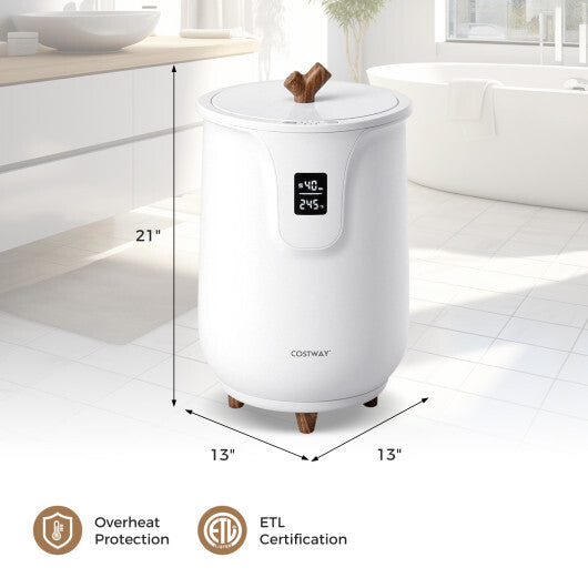 20 L Large Blanket and Towel Warmer with 3 Heat Levels for Bathroom-White W2B