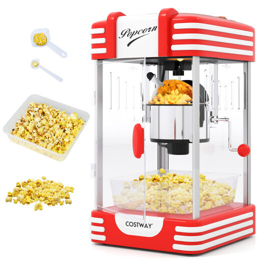 Theater Style Countertop Popcorn Maker with Stainless Steel Kettle-Red W2B