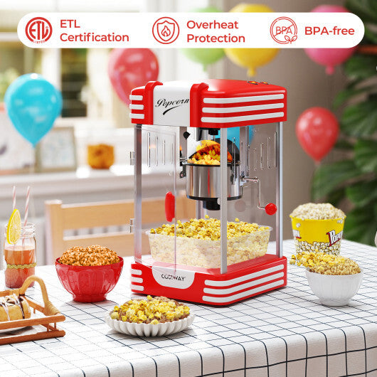 Theater Style Countertop Popcorn Maker with Stainless Steel Kettle-Red W2B