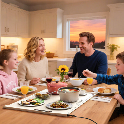 Food Warming Mat Rollable and Portable Electric Warming Tray with Fasting Heating-Blue