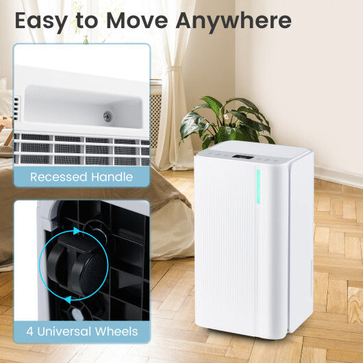 32 Pints 2000 Sq.ft Portable Dehumidifier for Home and Basement-White W2B