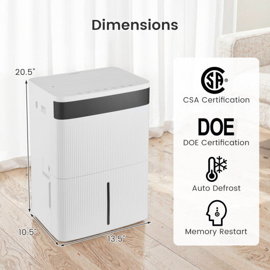 74 Pints Dehumidifier for Home 4500 Sq.Ft Dehumidifier-White