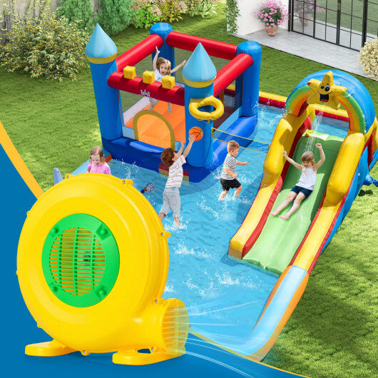 610W Bounce House Blower with Handle and Ground Stakes