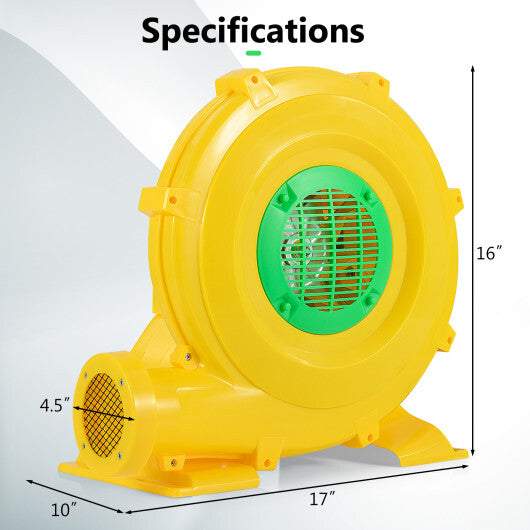 780W Bounce House Blower 1 HP Portable Air Pump Fan with Handle and Ground Stakes