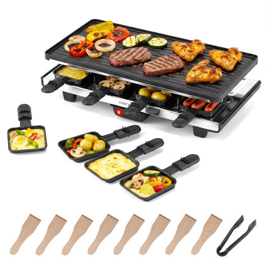 2-in-1 Table Grill and Griddle with Reversible Nonstick Plate for 8 W2B