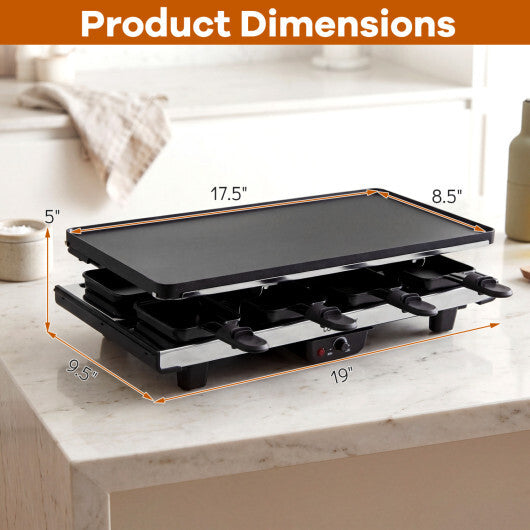 2-in-1 Table Grill and Griddle with Reversible Nonstick Plate for 8 W2B