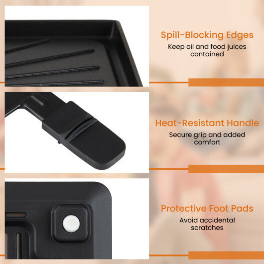 BBQ Grill with Fondue Pot Set and Adjustable Thermostats for 8 People W2B