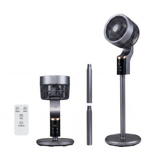 Compact Oscillating Standing Fan with 70 Oscillation and 90 Tilt for Home Office-Black W2B