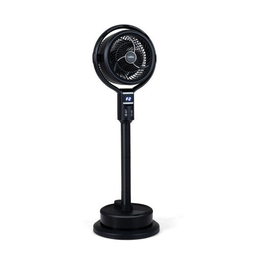 Misting Pedestal Fan Air Circulator with 90? Auto Oscillation Floor Standing Fan with 8 Speeds-White W2B