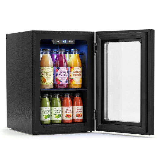 0.6 Cu.Ft Beverage Refrigerator 24 Cans Countertop Mini Fridge-Black W2B