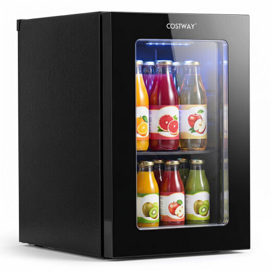 0.6 Cu.Ft Beverage Refrigerator 24 Cans Countertop Mini Fridge-Black W2B