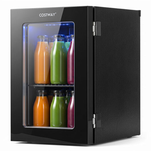 0.6 Cu.Ft Beverage Refrigerator 24 Cans Countertop Mini Fridge-Black W2B