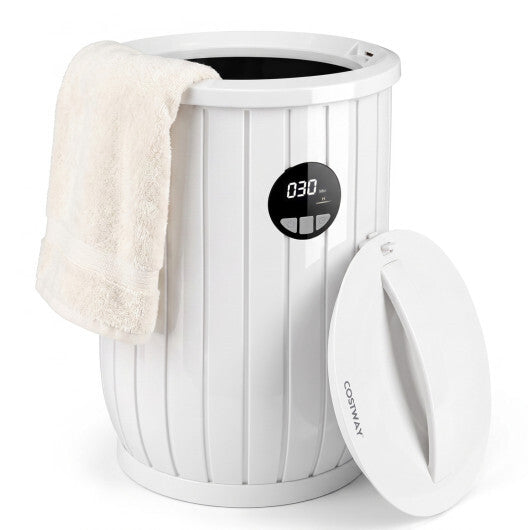 Towel Warmer Heated Bucket with Auto Shut Off and Fragrance Tray for Bathrooms-White W2B