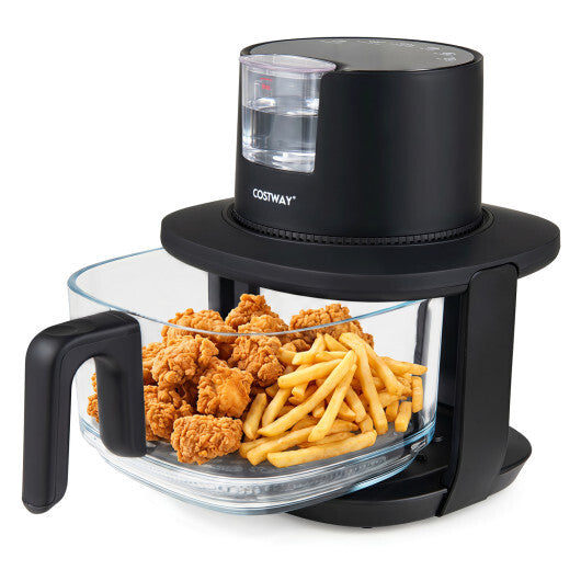 4.7 QT Glass Air Fryer with Steam Frying Mode-Black W2B