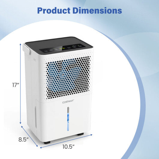 2000 Sq.Ft 32 Pint Compressor Dehumidifier with Drain Hose  Smart Humidity Control for Bedroom-White W2B