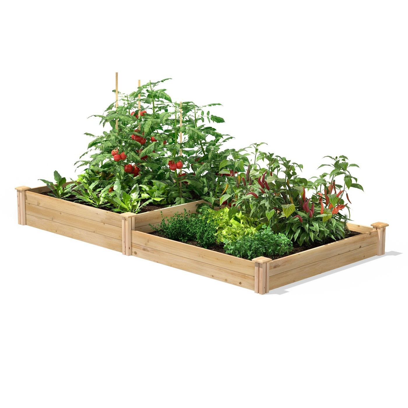 4 ft x 8 ft Cedar Wood 2 Tier Raised Garden Bed - Made in USA HomePacific